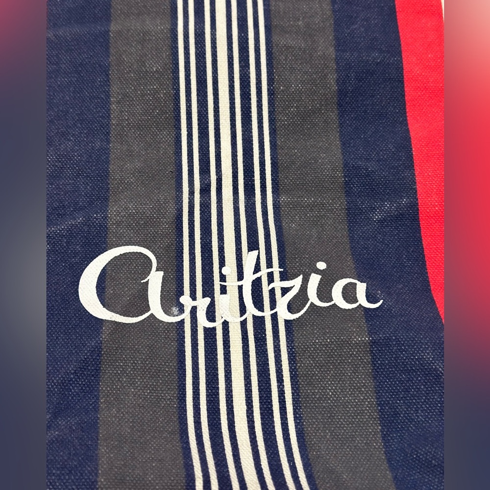 Aritzia Tote Bag “Patriot” | Striped Canvas | Red, Navy, White nwt - Picture 3 of 11